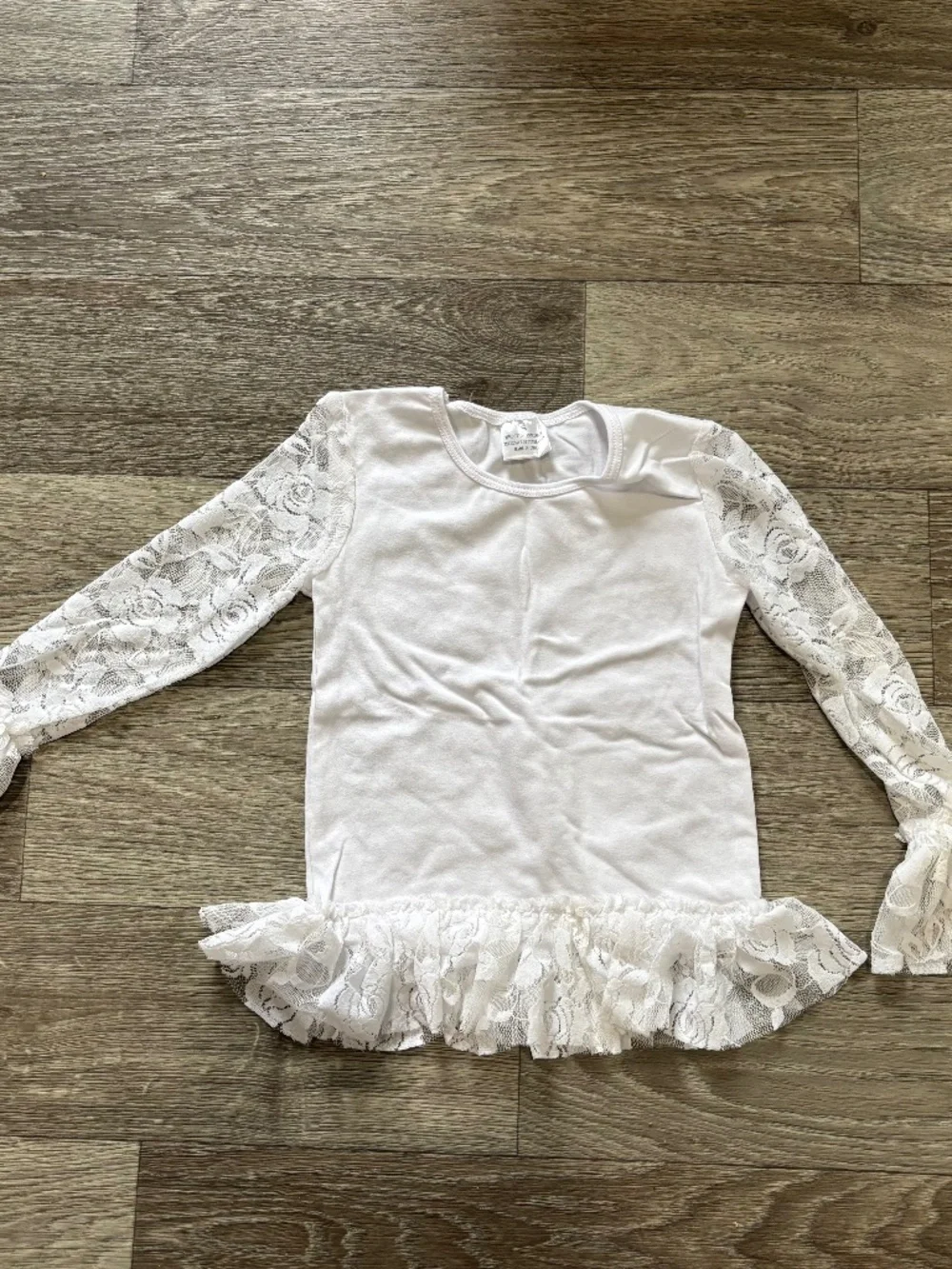 Kids Girls White Lace Long Sleeve Boutique T-Shirt Size Small Toddler 3/4t